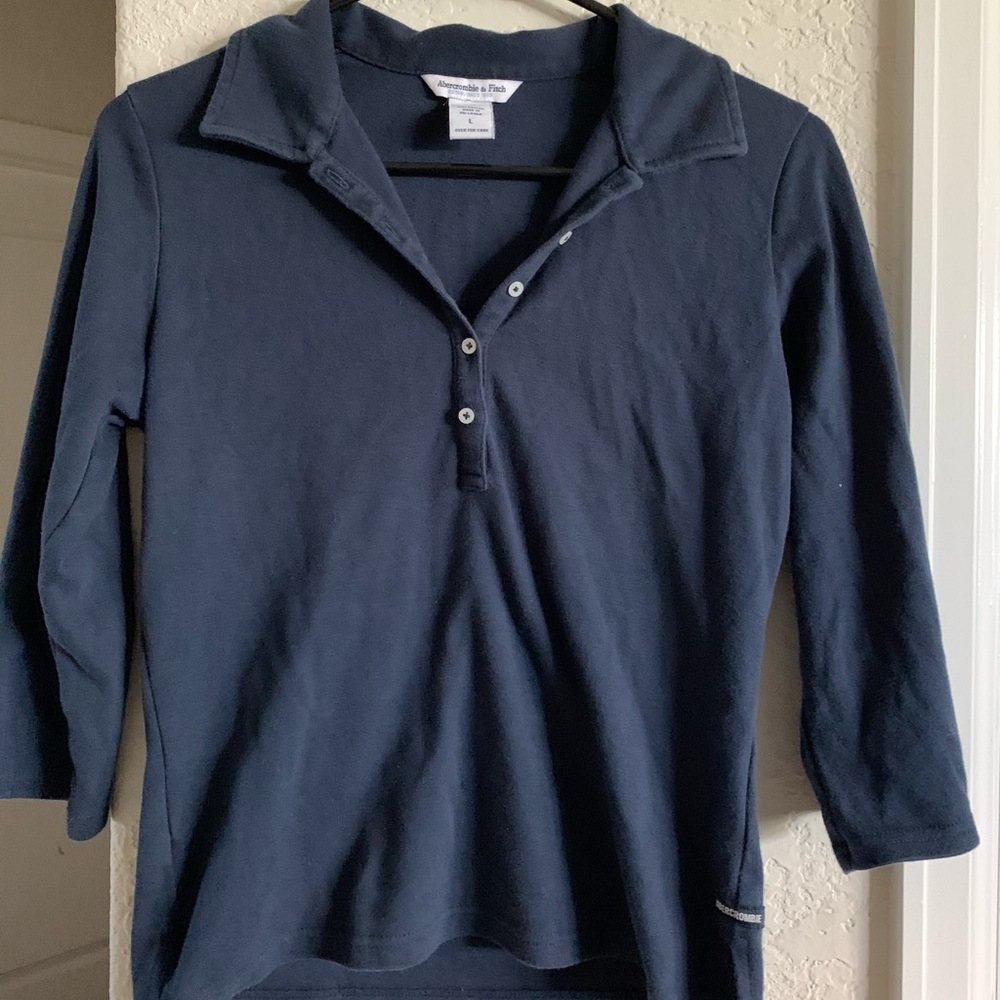 abercrombie & fitch half sleeve collar L